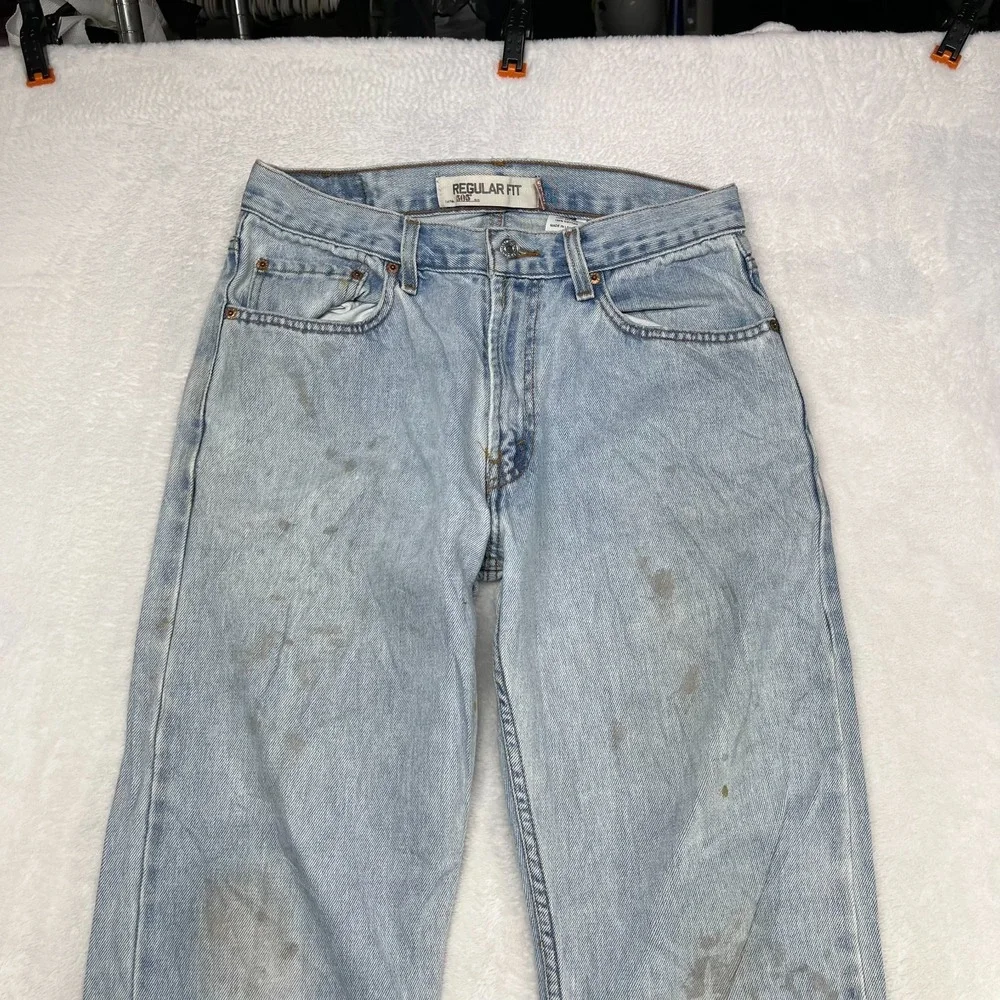 Levi's 505 Straight‎ Leg Jeans Men's Blue Denim Cotton Pockets Zip Fly - 31X30.5